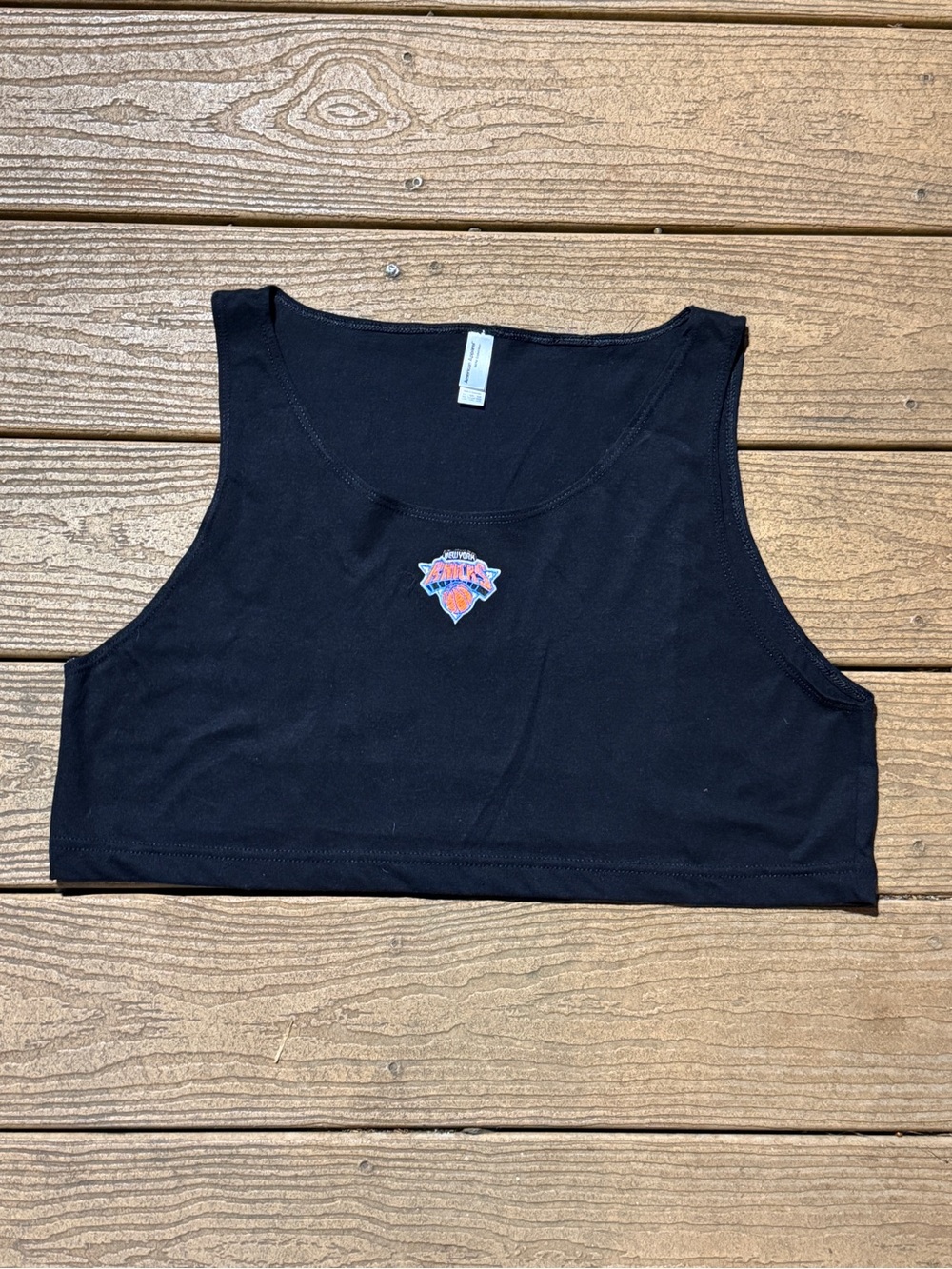 Knicks Black Crop Tank